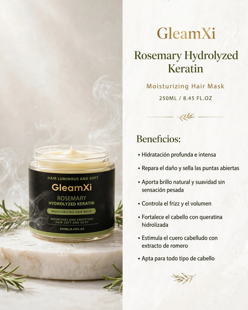 Mascarilla Capilar de Romero y Queratina Hidrolizada - GleamXi
