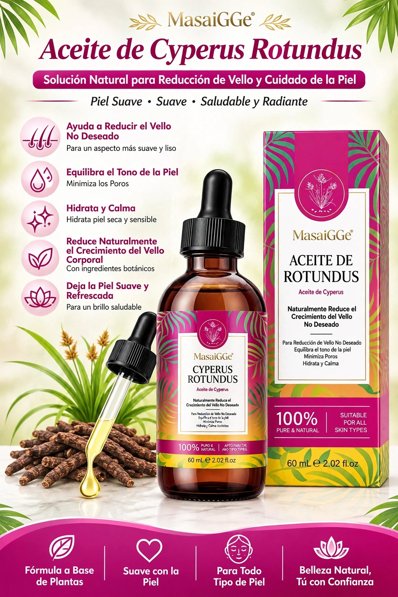 Aceite Capilar | Cyperus Rotundus Oil - Caramelia Beauty | 30ml
